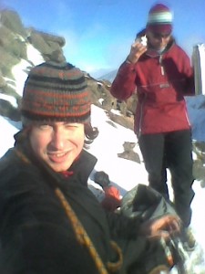 With Becky at the top of Afterthought Arete