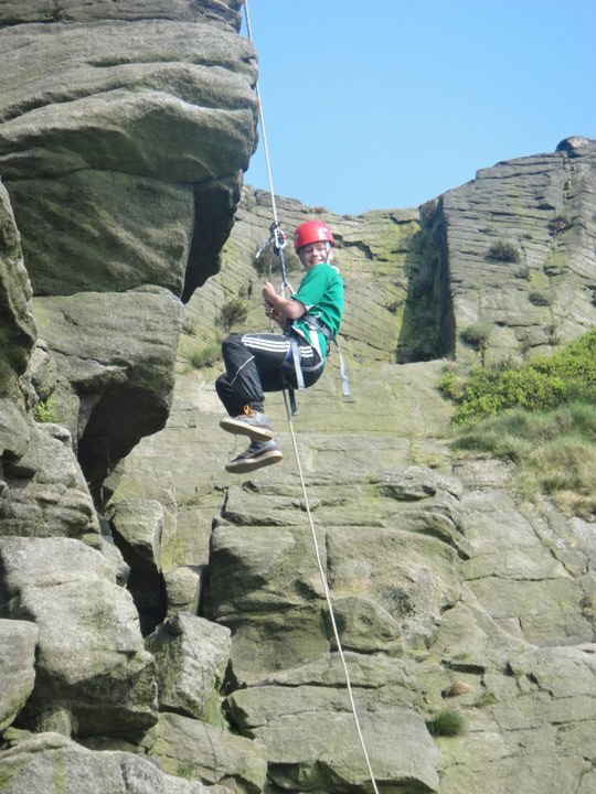 Abseiling in the Peak District